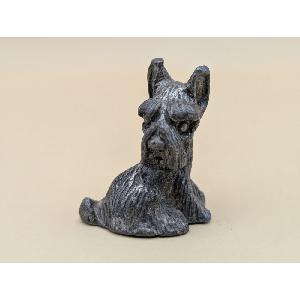 Scottie Westie Terrier Dog Metal Pewter Figurine Vintage Knick Knack Paper Weigh